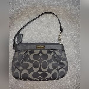 Coach Gray Signature Wristlet